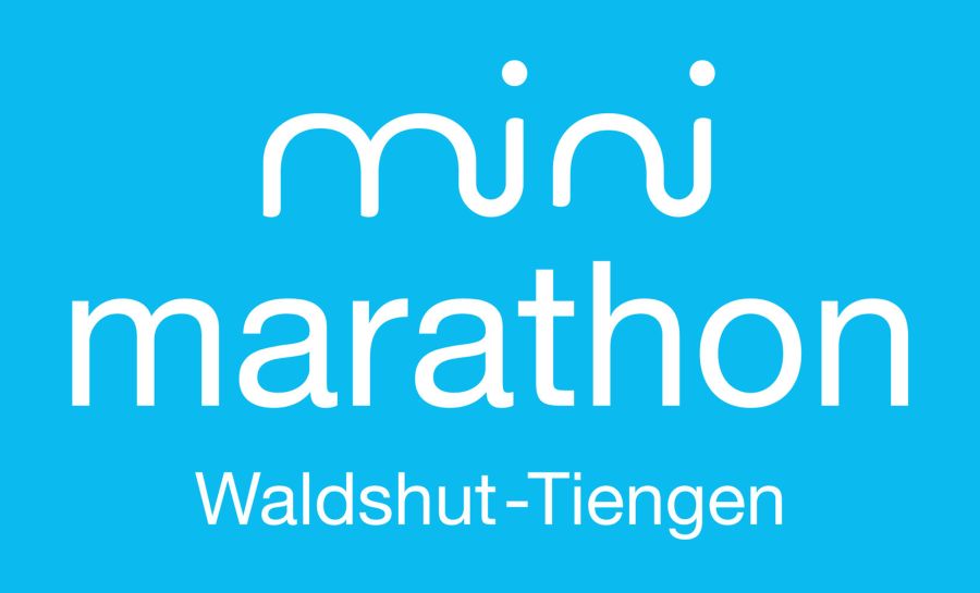 Mini-Marathon Logo auf blau